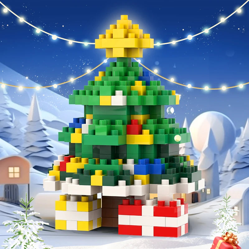 Santa & Reindeer Holiday Micro Building Block Sets