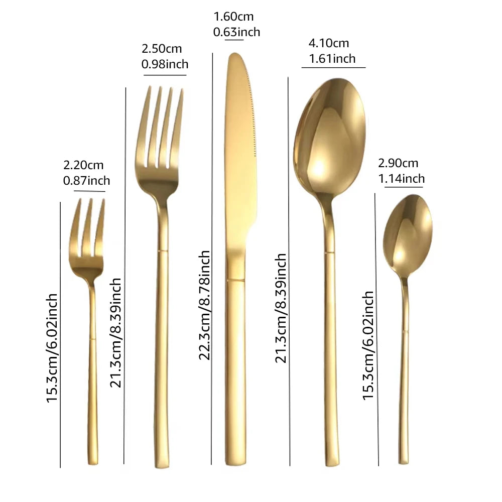 Gold-Finish Stainless Steel Flatware — Assorted Packs