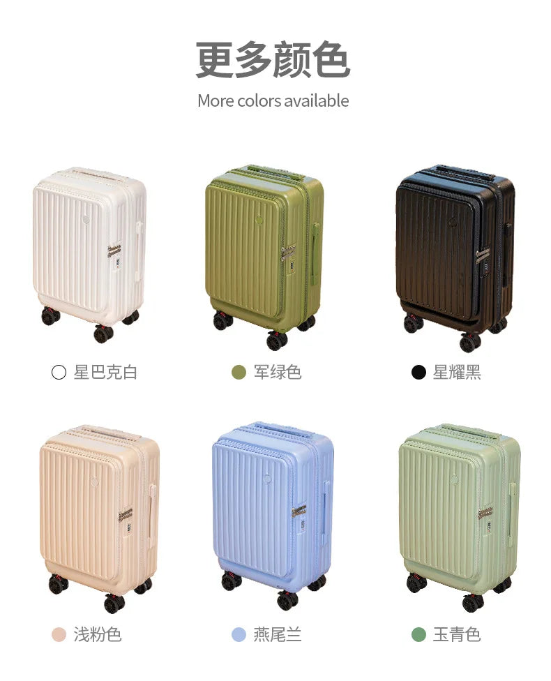 Side-Opening Luggage Boxes Expandable Multi-Functional Rolling Suitcase 20-Inch Travel Suitcases Carry-On Suitcase for Men Women Whispering Desires Shoppe