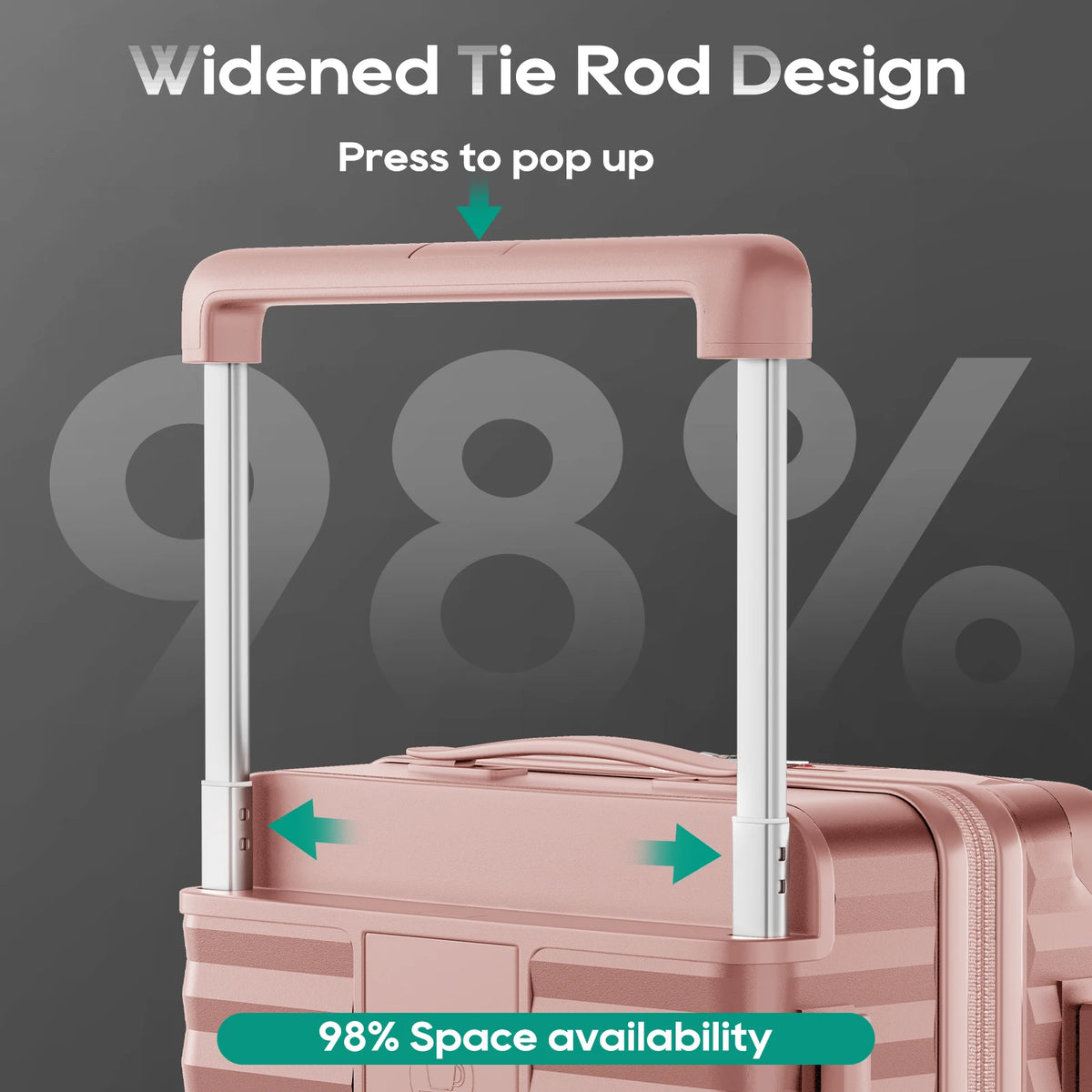 20 inch Front-opening Carry-on Luggage Suitcase with Cup Holder, TSA Lock, Spinner Wheels Whispering Desires Shoppe