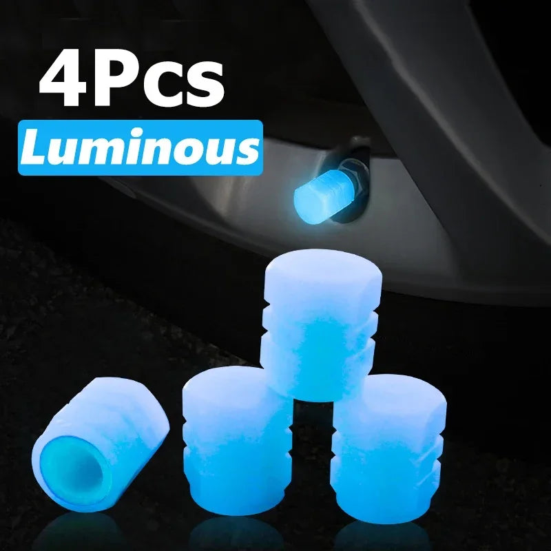 Luminous ABS Tire Valve Caps – Set of 4