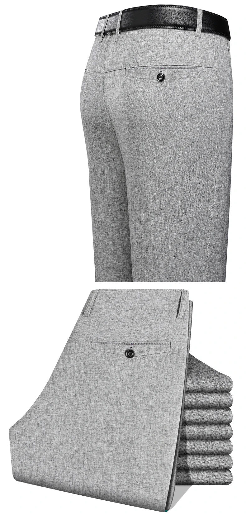 Men's Straight-Leg Business Casual Trousers