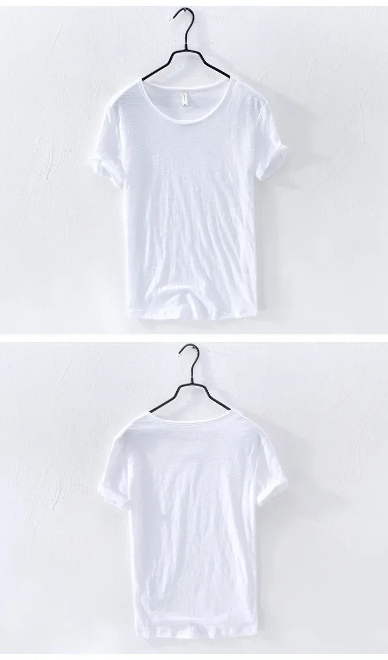 Men's Cotton Raw-Edge Crewneck T-Shirt