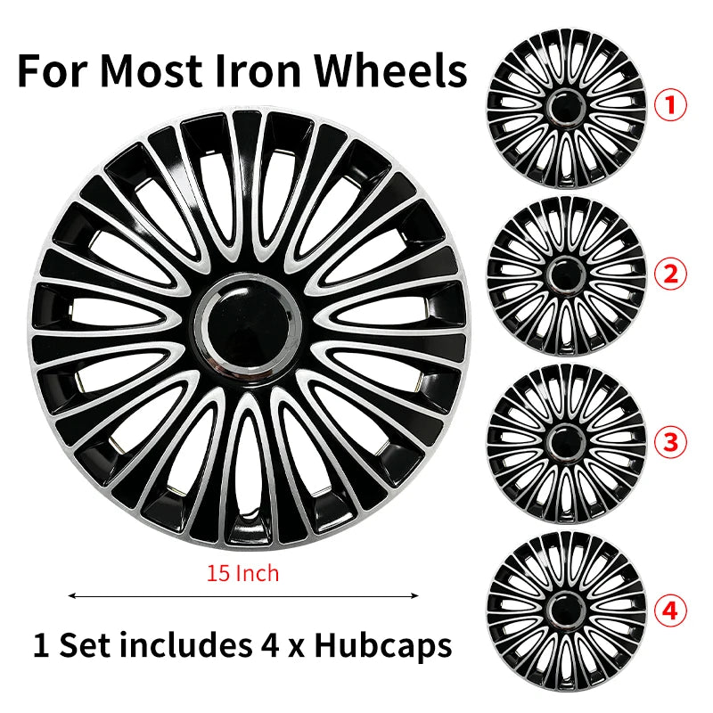 MOTENIO 15-Inch Wheel Covers – Set of 4