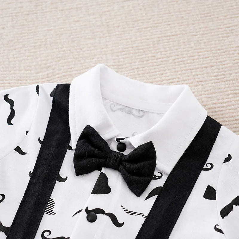 Baby Cotton Short-Sleeve Collared Romper
