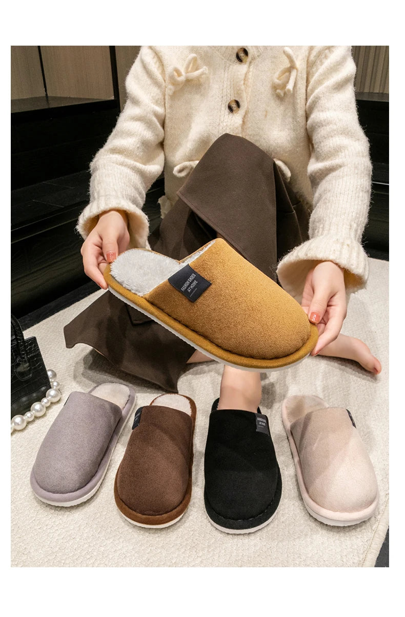 Men’s Faux-Suede Plush Indoor Slippers