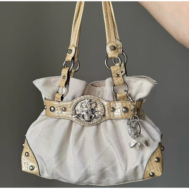 Women's Y2K Studded Shoulder Bag
