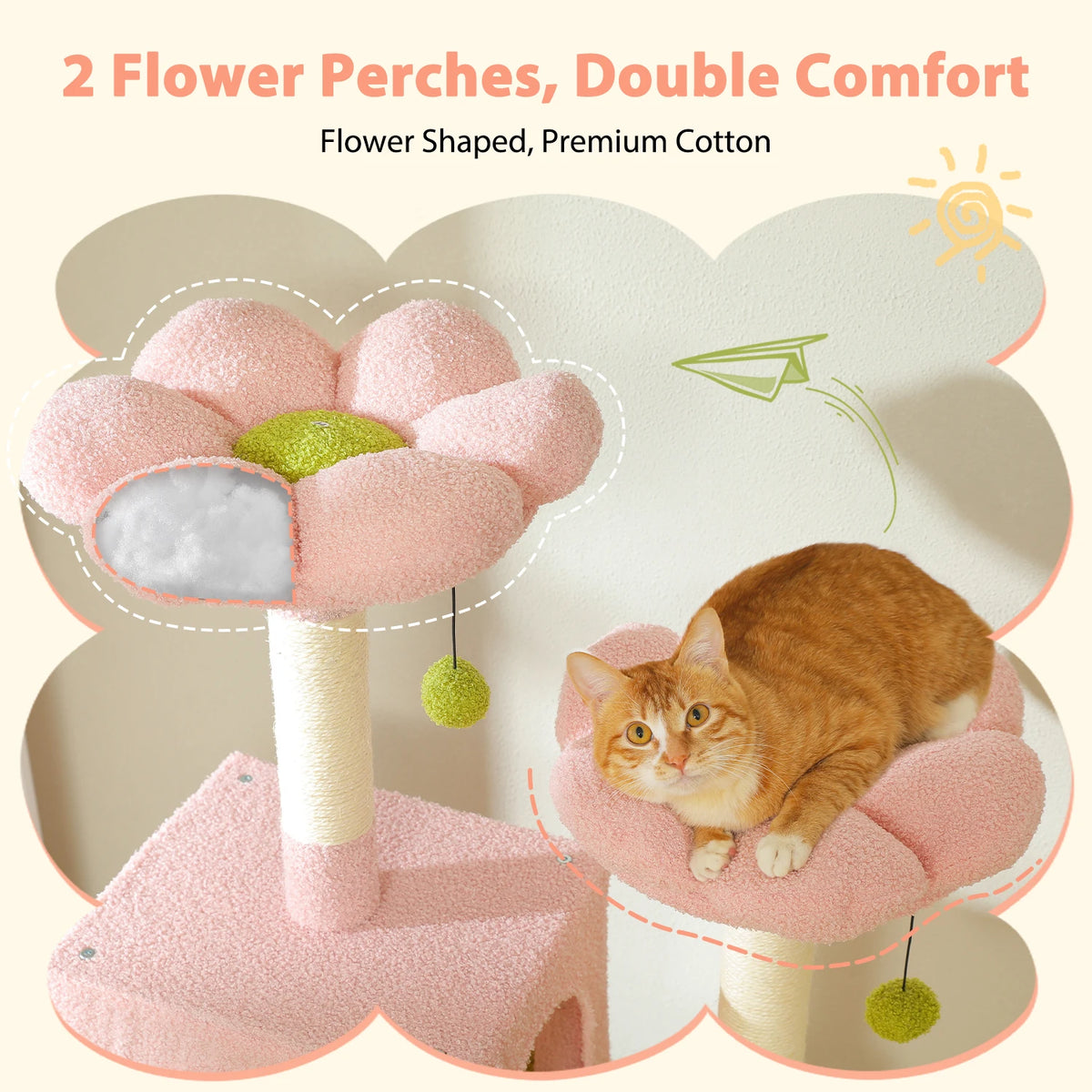 184cm Cat Tree with Hammock, Condo & Scratching Posts