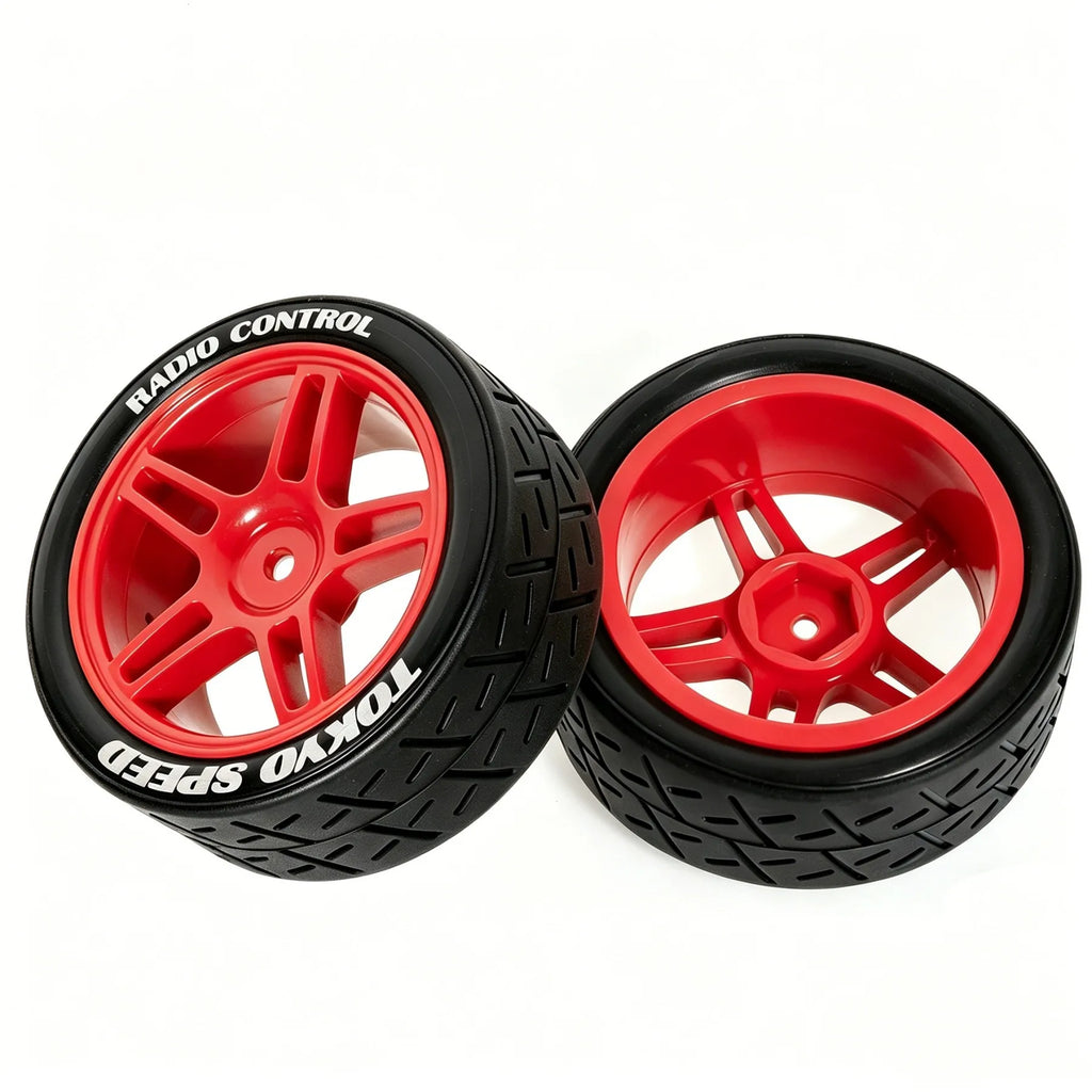 1:10 RC Car Tires & Wheels – Set of 4, 12 mm Hex