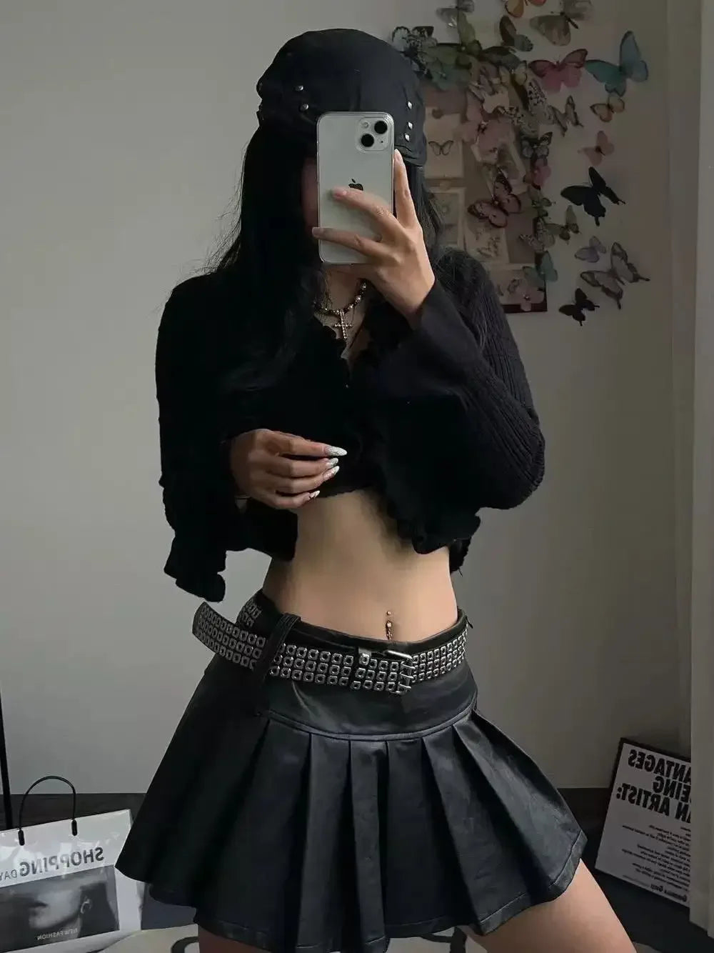 Unisex Punk-Style Studded PU Belt