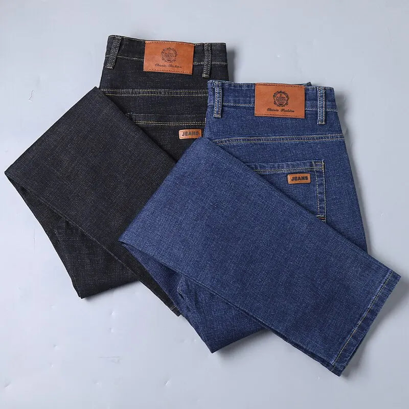 Men's Slim Straight-Leg Black Jeans