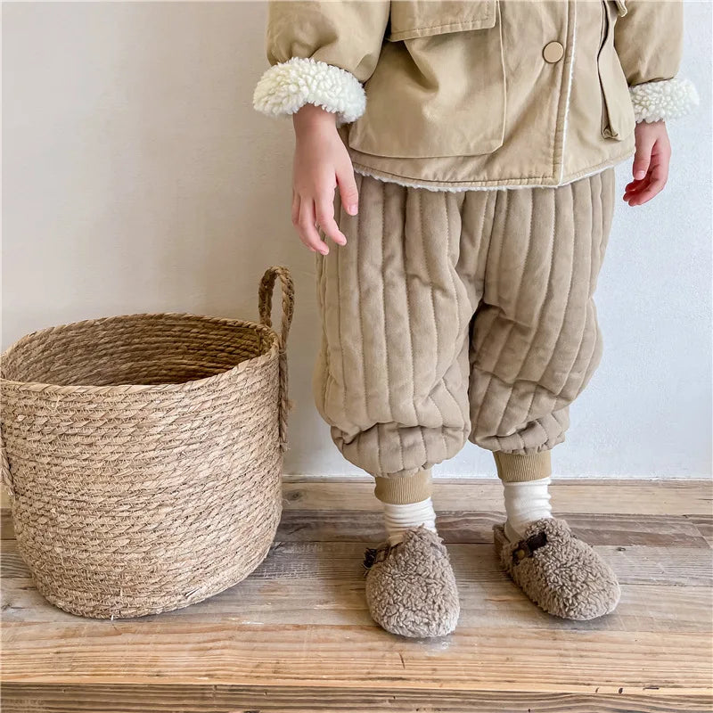 Children's Clothing From 2 To 7 Years Winter Kids Warm Cotton-Padded Trousers Baby Girls Thick Pants Toddler Boys Wear Clothes Whispering Desires Shoppe