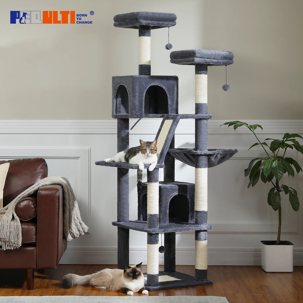 Multi-Level Cat Tree with Scratching Posts, Cozy Condo, Hammock, Large Cat Tower for Indoor Cats, Cat Scratching Board, Cat Toys Whispering Desires Shoppe