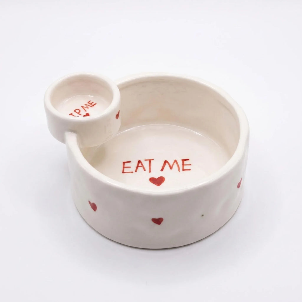 Ceramic Fries and Dip Bowl