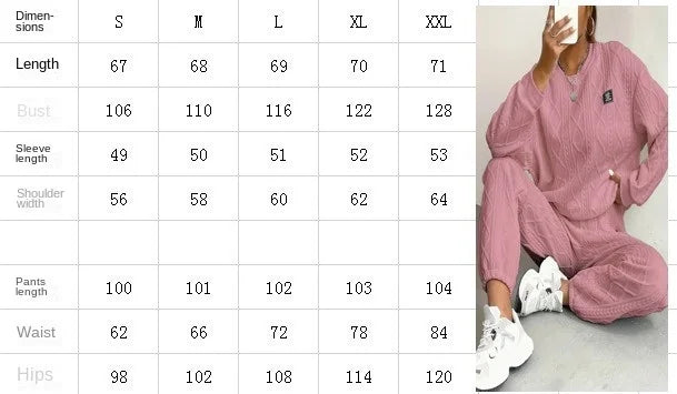 Women's Knit-Look Long-Sleeve Top and Pants Set