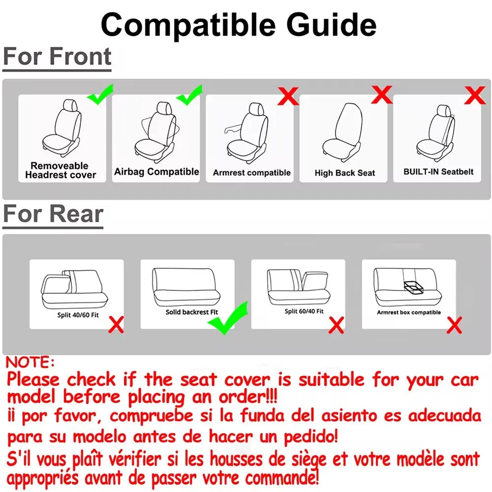 AUTO PLUS Two-Tone Polyester Seat Covers