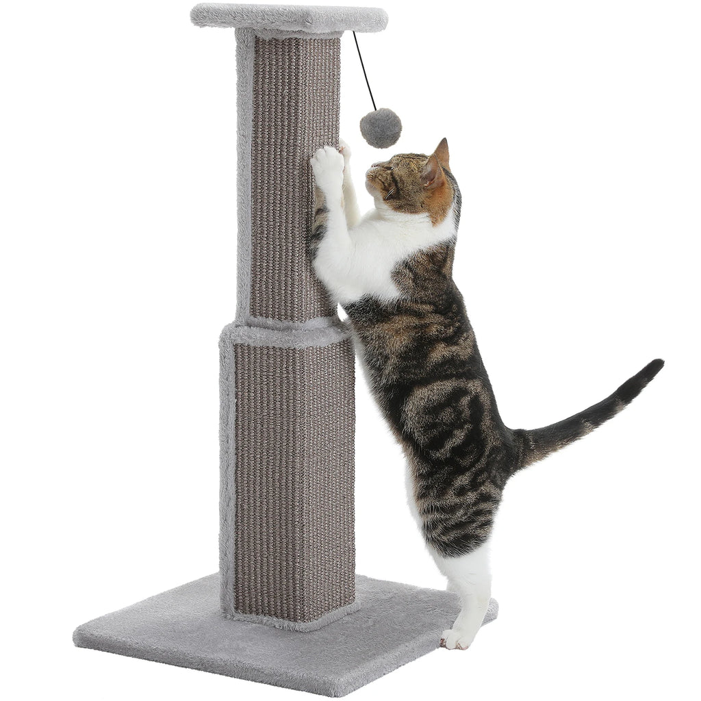 Tall Sisal Cat Scratching Post with Dangling Ball