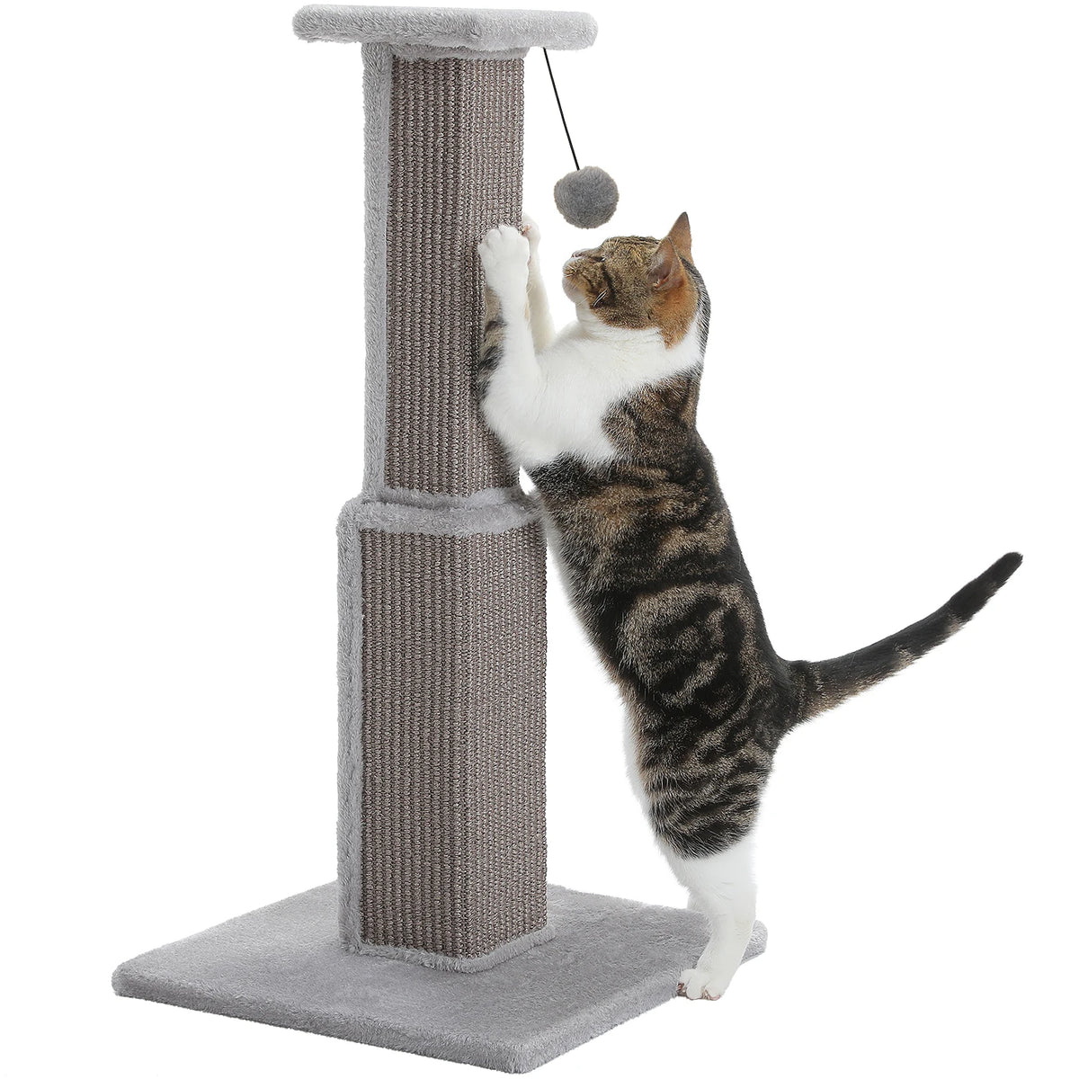 Tall Sisal Cat Scratching Post with Dangling Ball