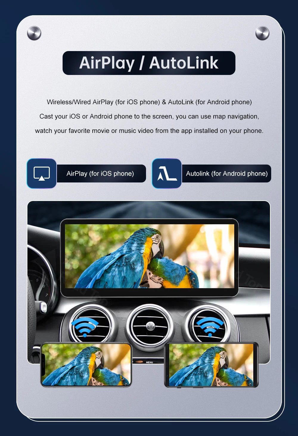 Road Top CarPlay Display for Mercedes-Benz NTG5.0