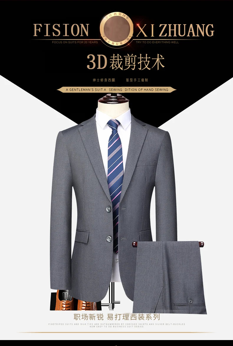 Men's Two-Piece Formal Suit – Blazer & Trousers