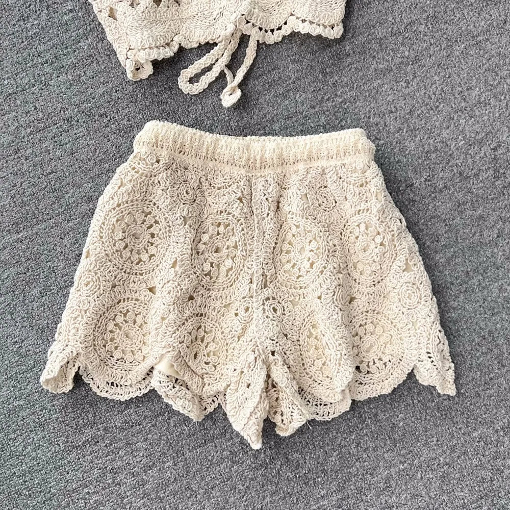SINGREINY Knit Cami & Shorts Set