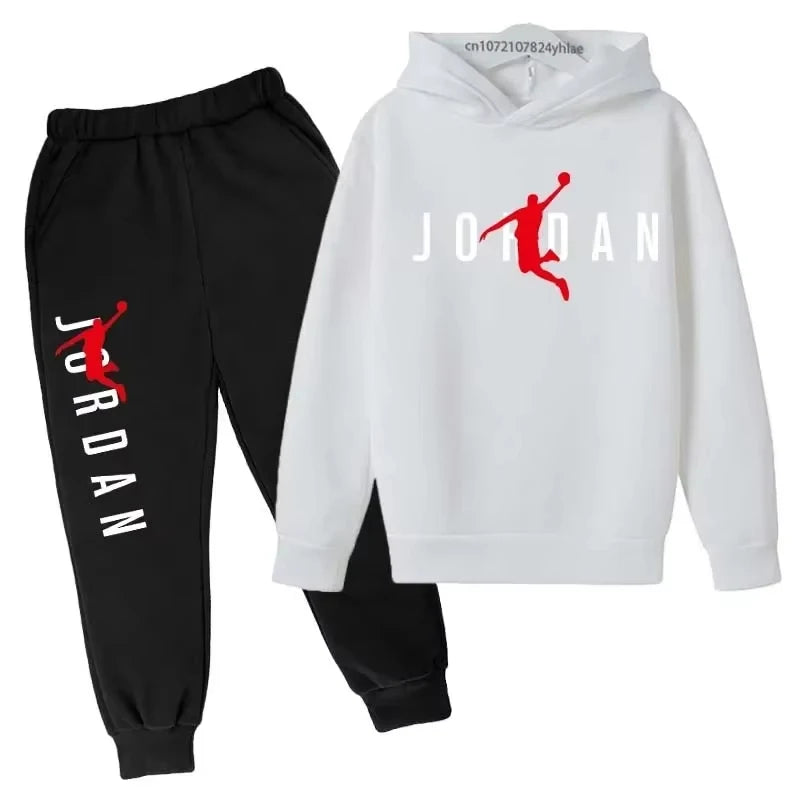 Children's Letter-Print Hoodie and Pants Set