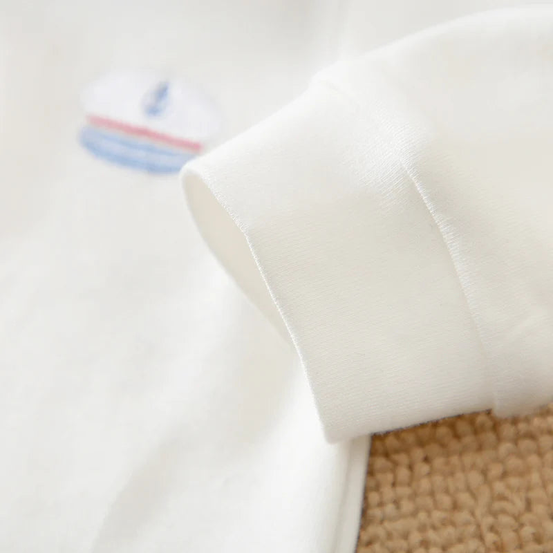 Baby Long-Sleeve Knitted Cotton Romper