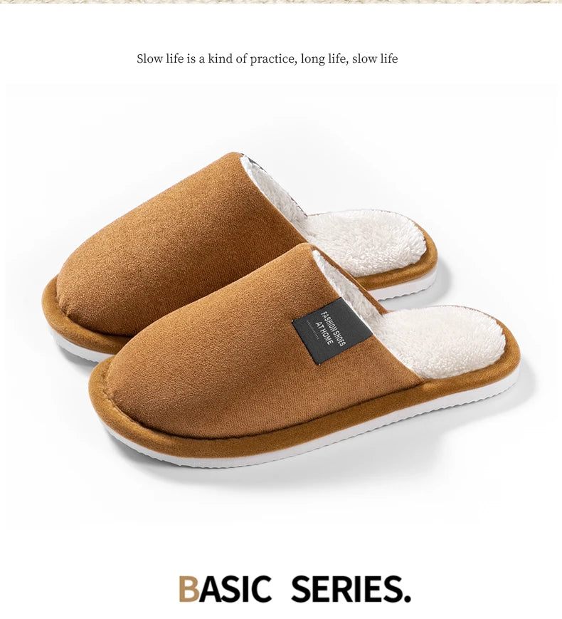 Men’s Faux-Suede Plush Indoor Slippers