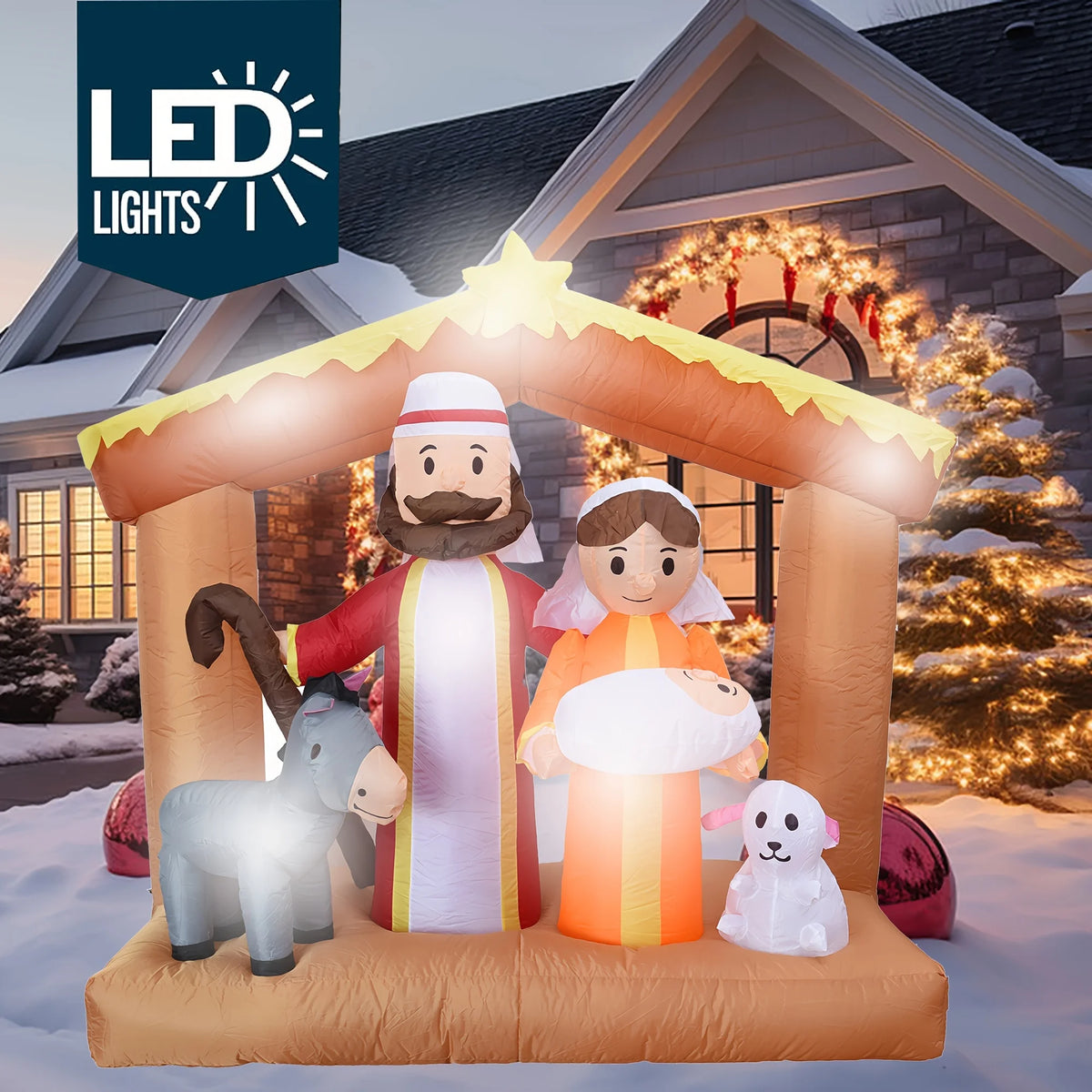 6-Foot LED Inflatable Nativity Scene