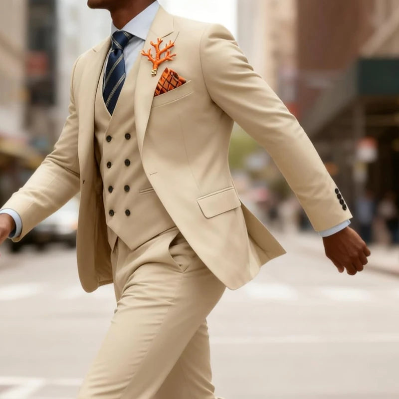 Men's Three-Piece Slim-Fit Formal Suit