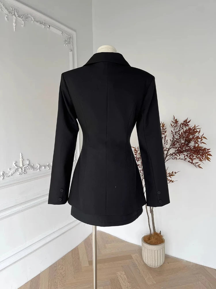 Three-Piece Blazer, Blouse & Mini Skirt Set