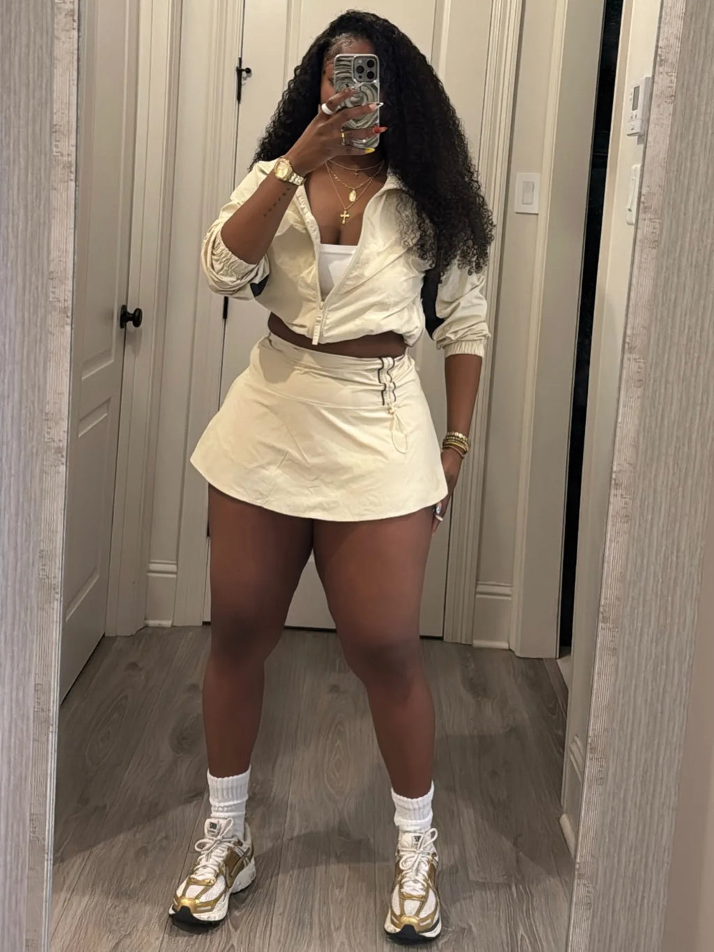 Long-Sleeve Top & Mini Skirt Set