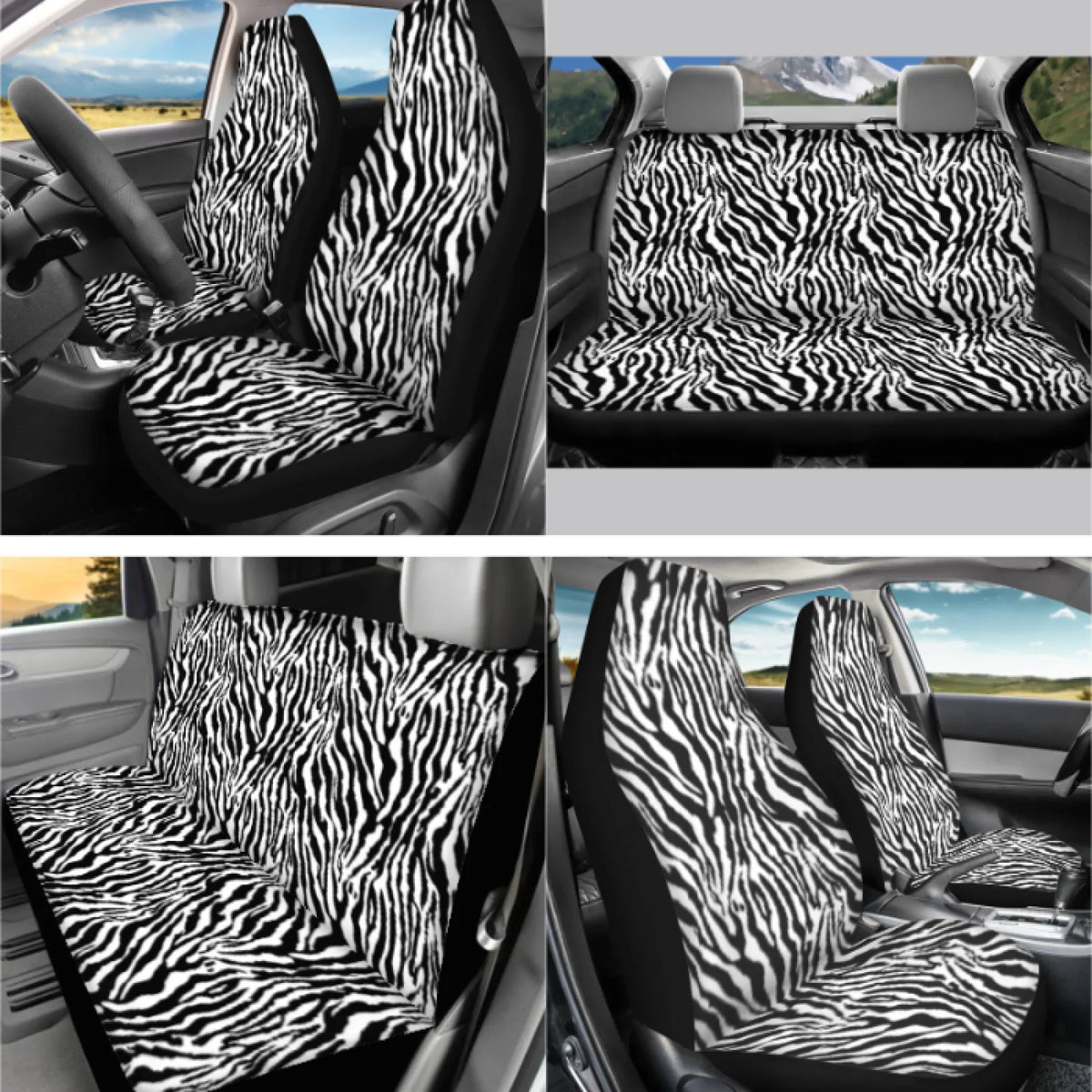 Animal-Print Car Interior Accessory Set – 14 Pieces