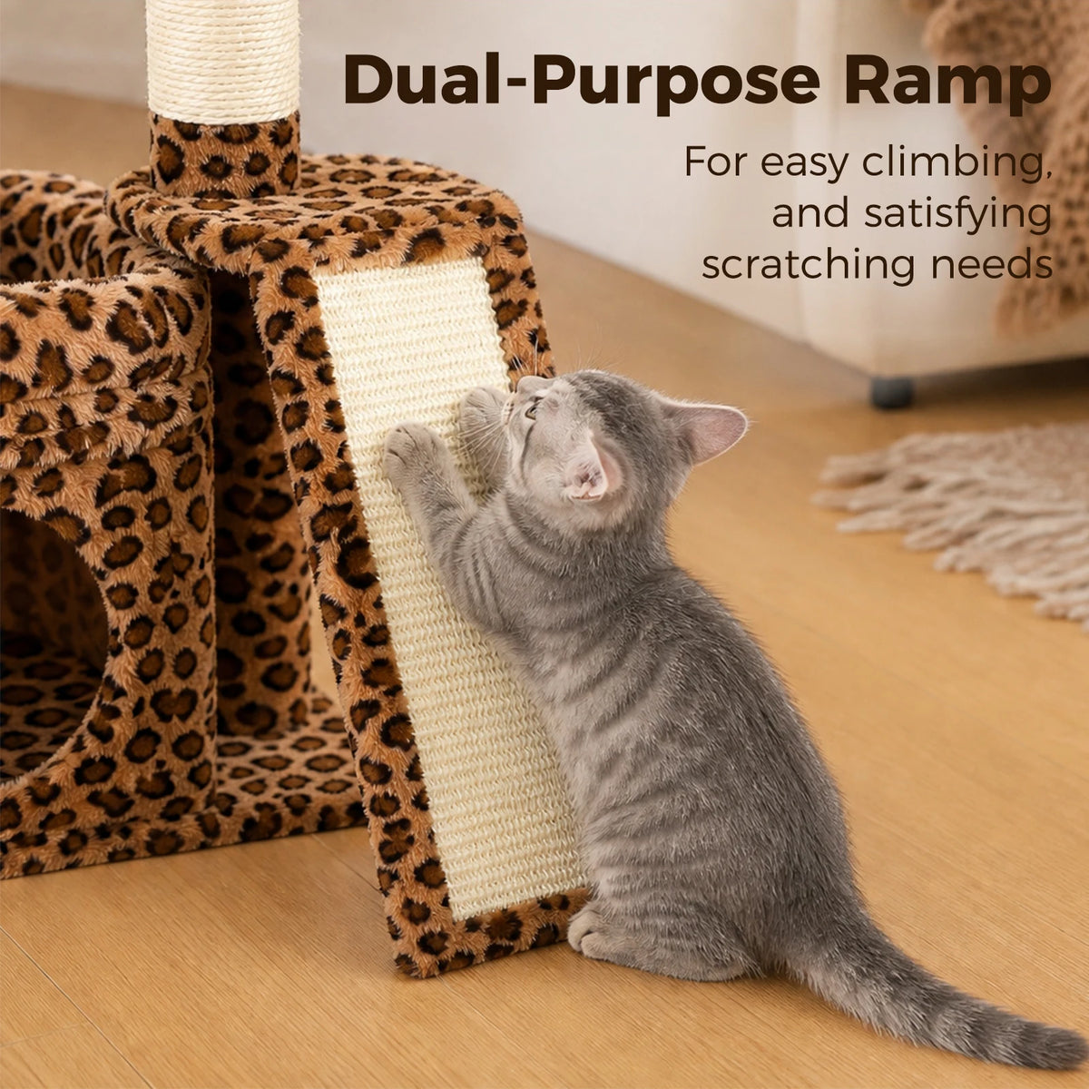 27" Cat Tree with Condo, Perch & Scratching Post