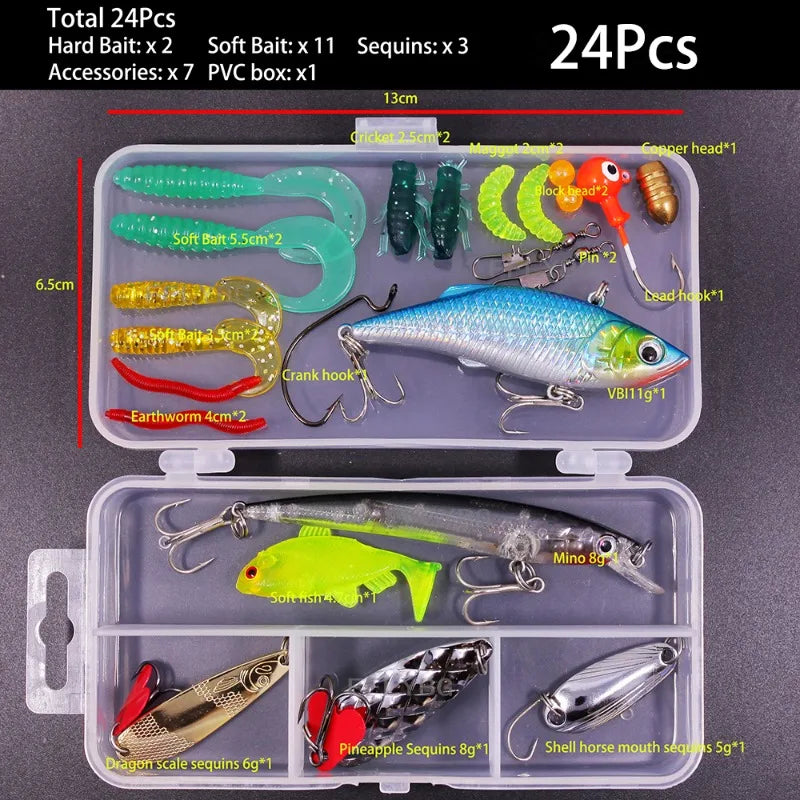 Mixed Fishing Lure & Tackle Box Kit Options