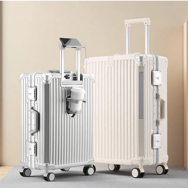 BunnyFly Suitcase Travel Suitcase Men Women 20 Carry-On Luggage Women PC Aluminum Frame Trolley Case TSA Password Lock Whispering Desires Shoppe