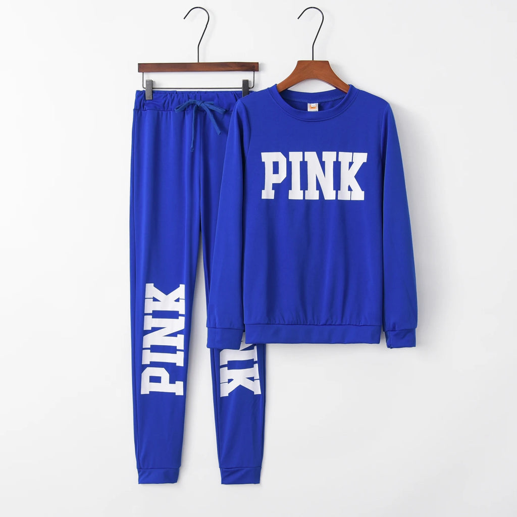 Women's Letter-Print Two-Piece Active-Casual Outfit