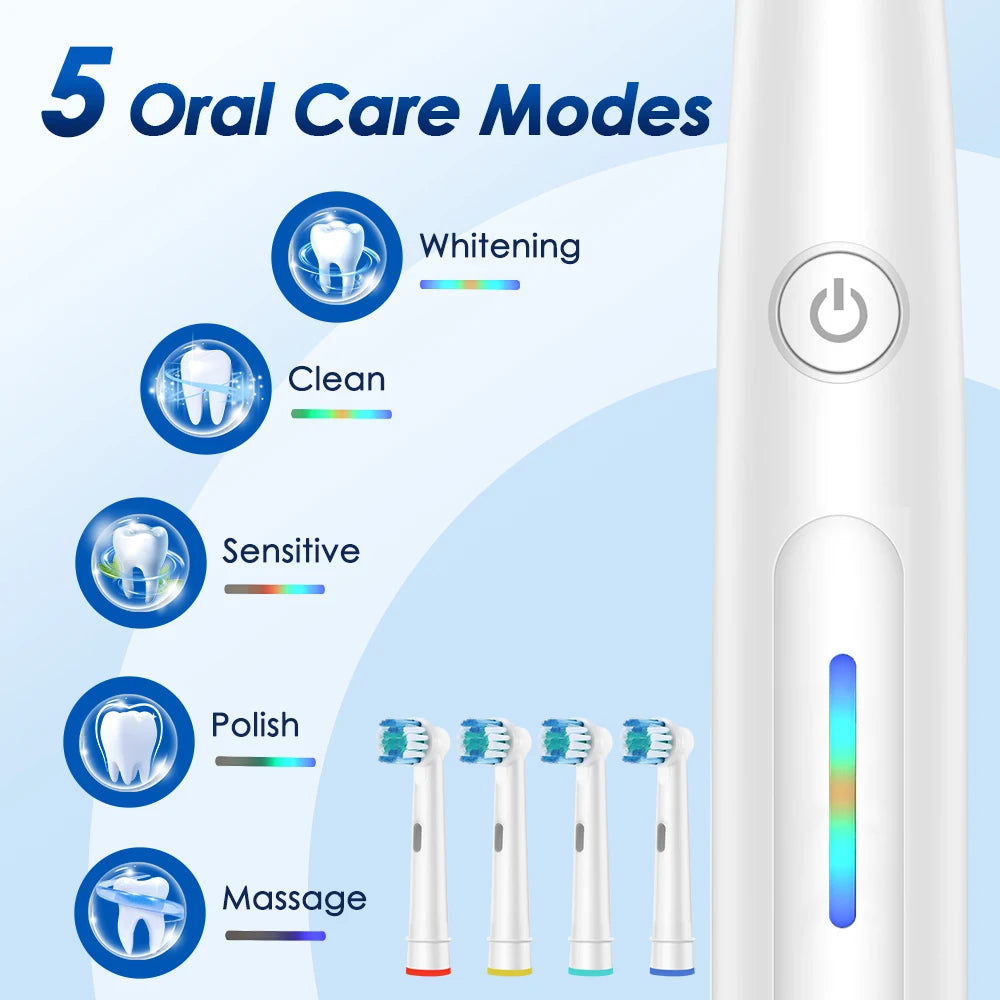 AFDEAL USB-C Rechargeable Electric Toothbrush – 4 Heads