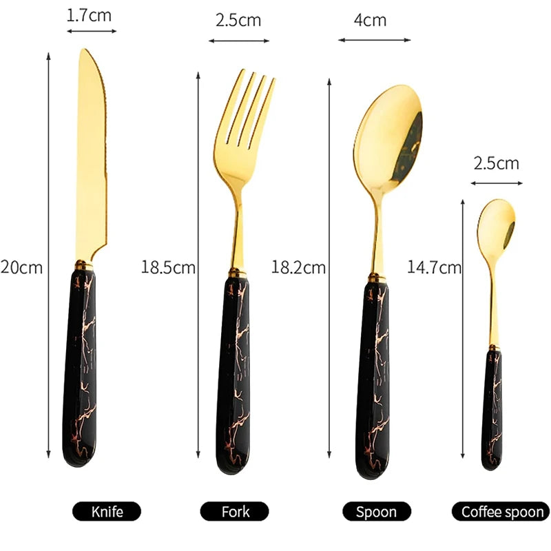LMETJMA Stainless Steel Flatware — 24 Pieces