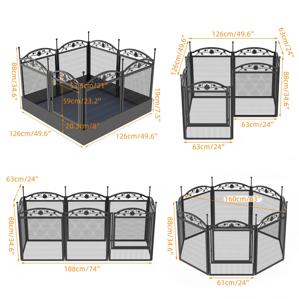 BINGOPAW Eight-Panel Metal Dog Playpen with Mat