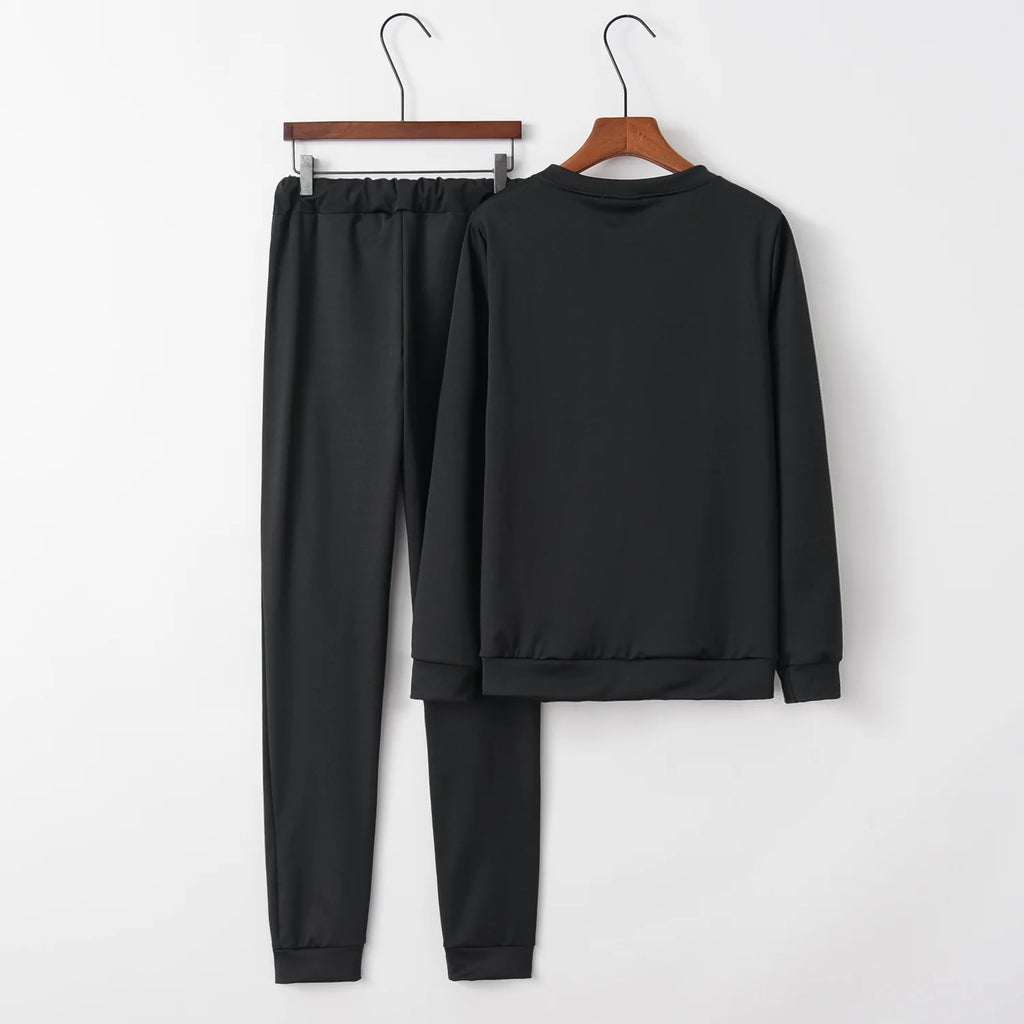 Women's Letter-Print Two-Piece Active-Casual Outfit
