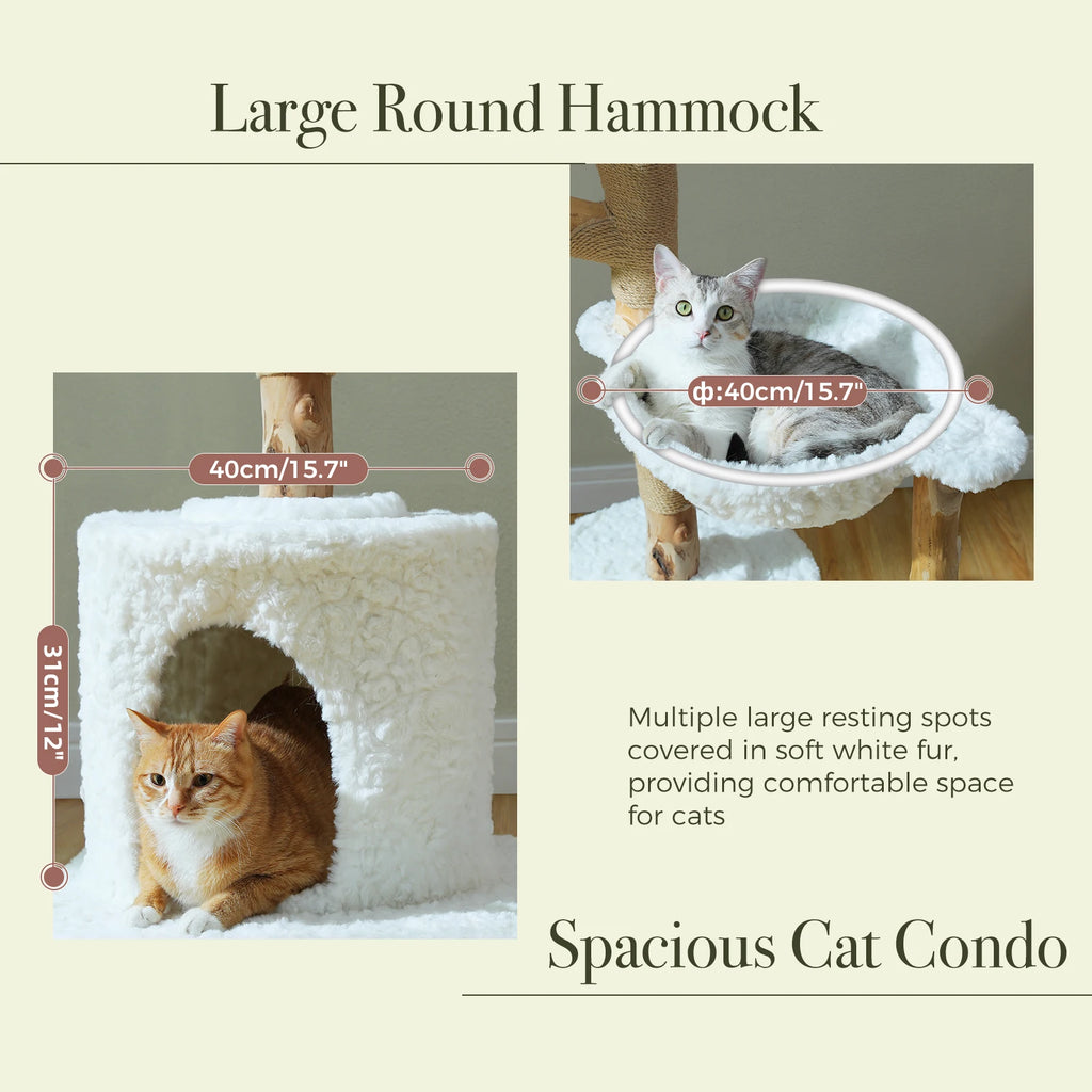 Flower Cat Tree with Wicker Basket Bed