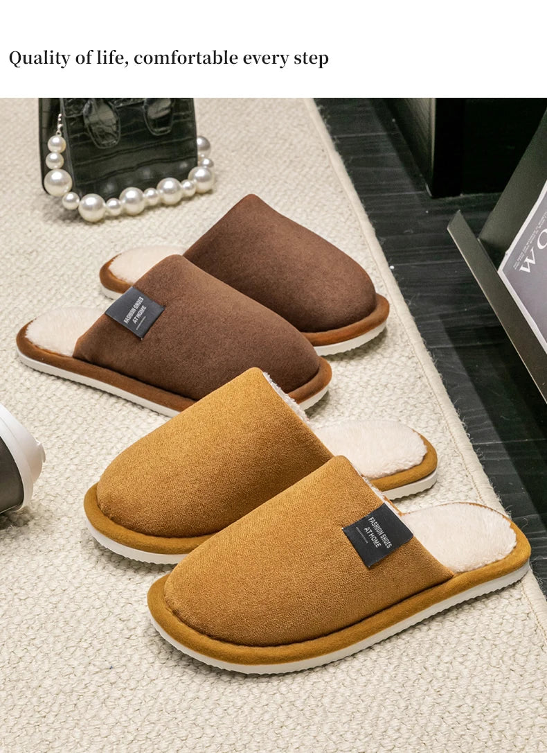 Men’s Faux-Suede Plush Indoor Slippers