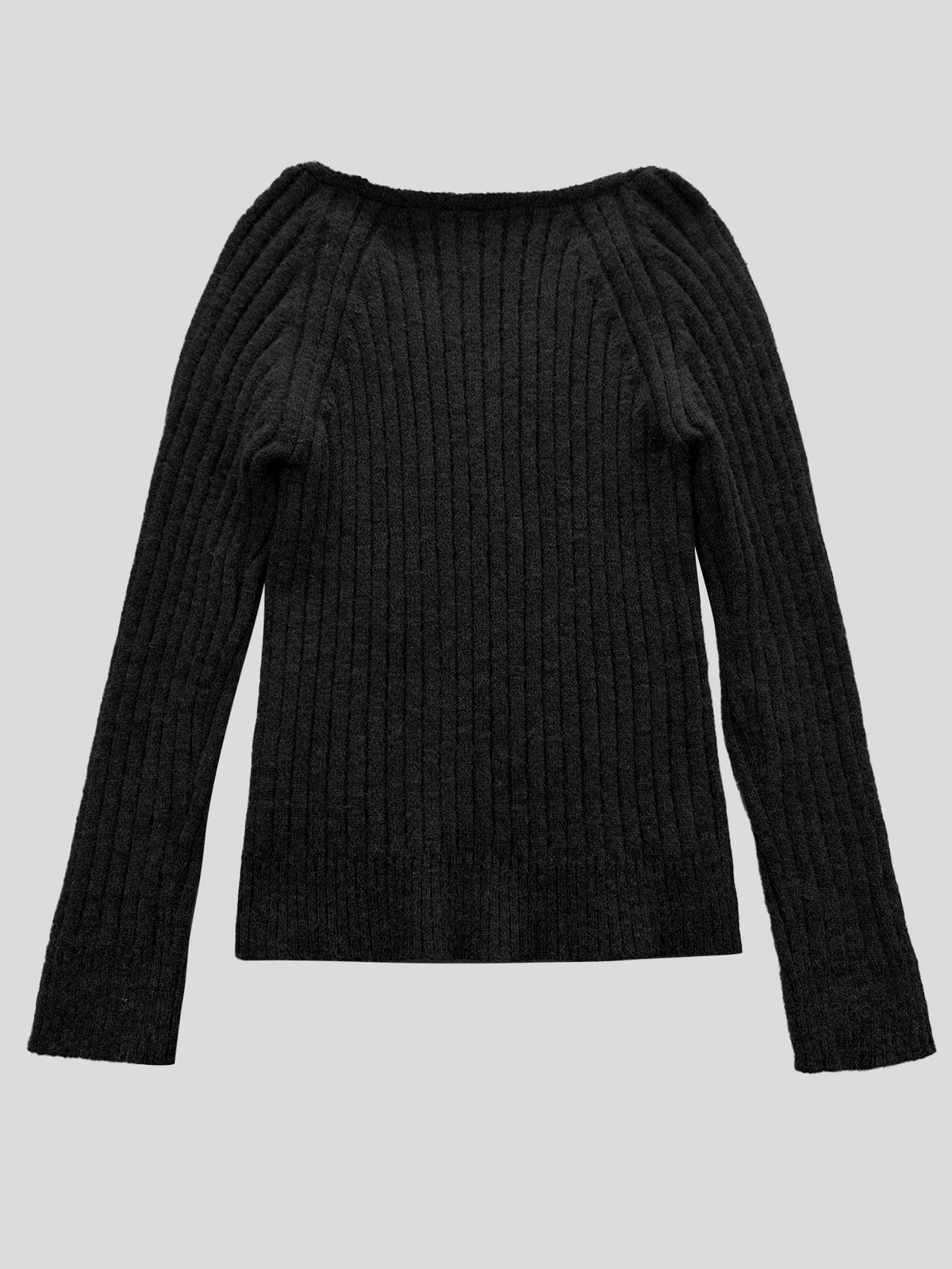 Women's Ribbed V-Neck Knit Sweater