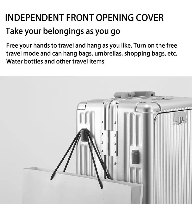 BunyFly Aluminum Frame Boarding Laptop Trolley Case 20 Inch Front Opening  Suitcase Cabin Luggage Bag Whispering Desires Shoppe