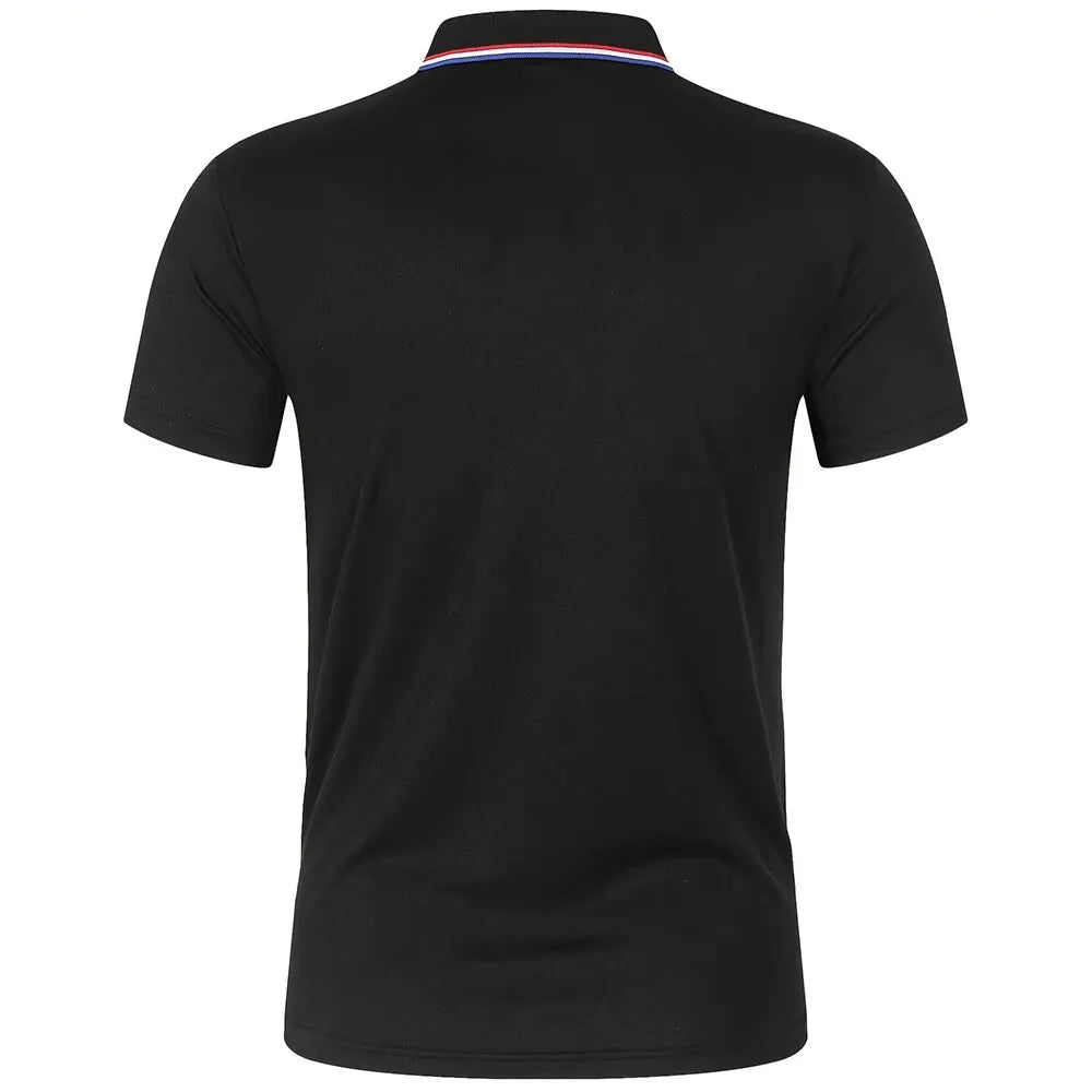 Men's Solid-Color Short-Sleeve Polo Shirt