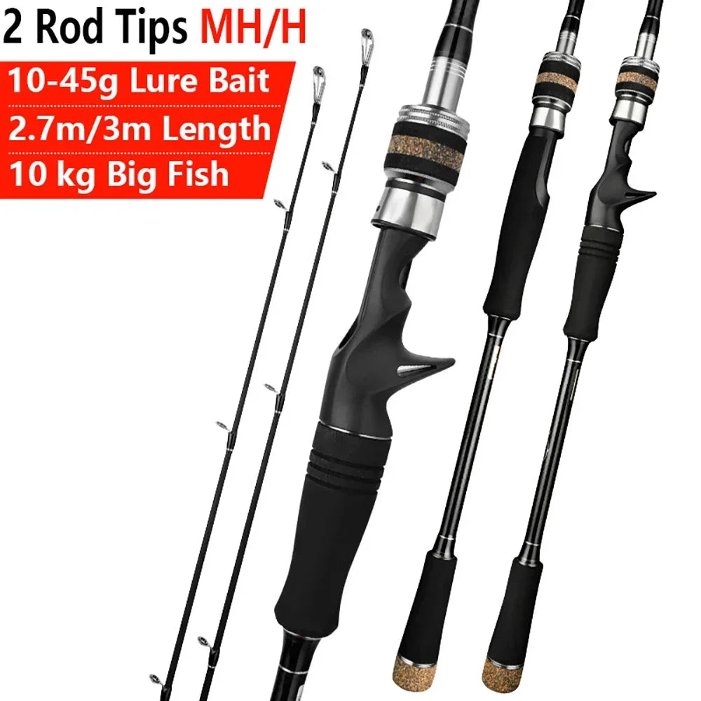 Carbon Fishing Rod with Two Tips — 2.7 or 3 m