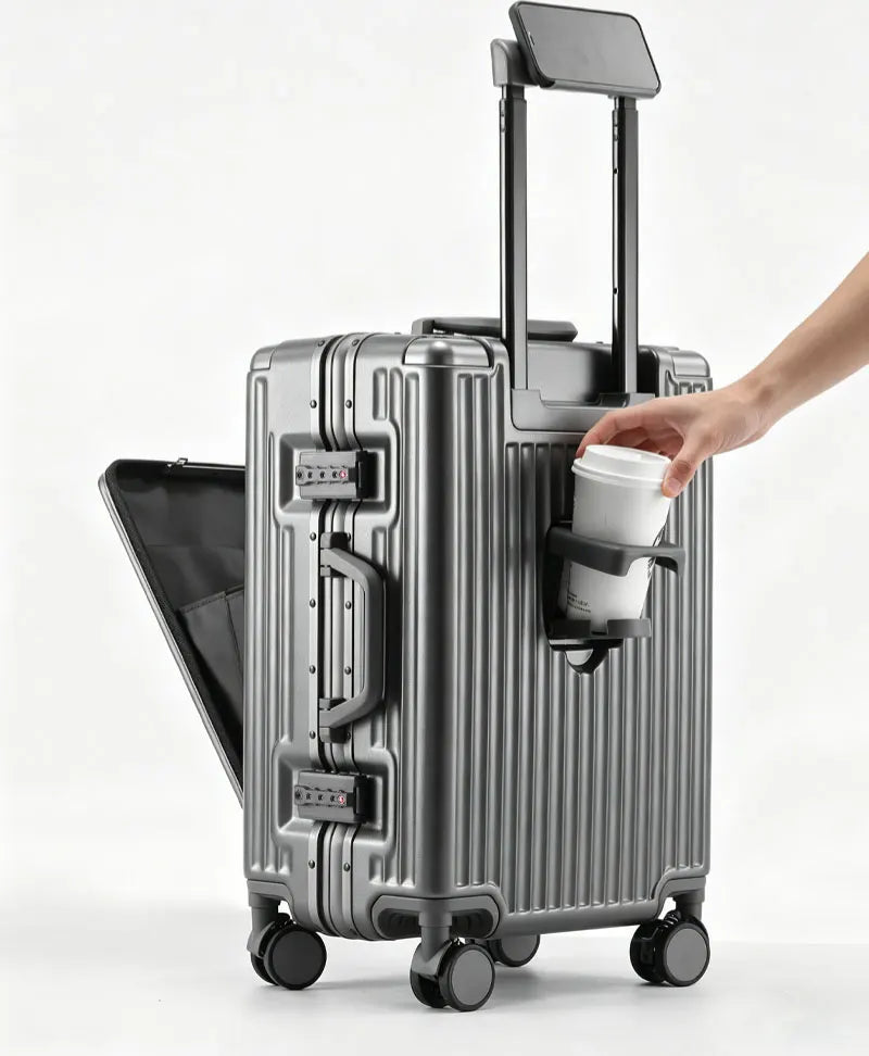 BunyFly Aluminum Frame Boarding Laptop Trolley Case 20 Inch Front Opening  Suitcase Cabin Luggage Bag Whispering Desires Shoppe