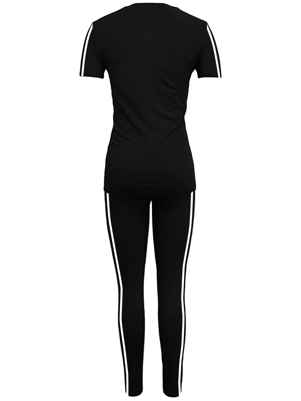 Side-Stripe Short-Sleeve Top & Pants Set