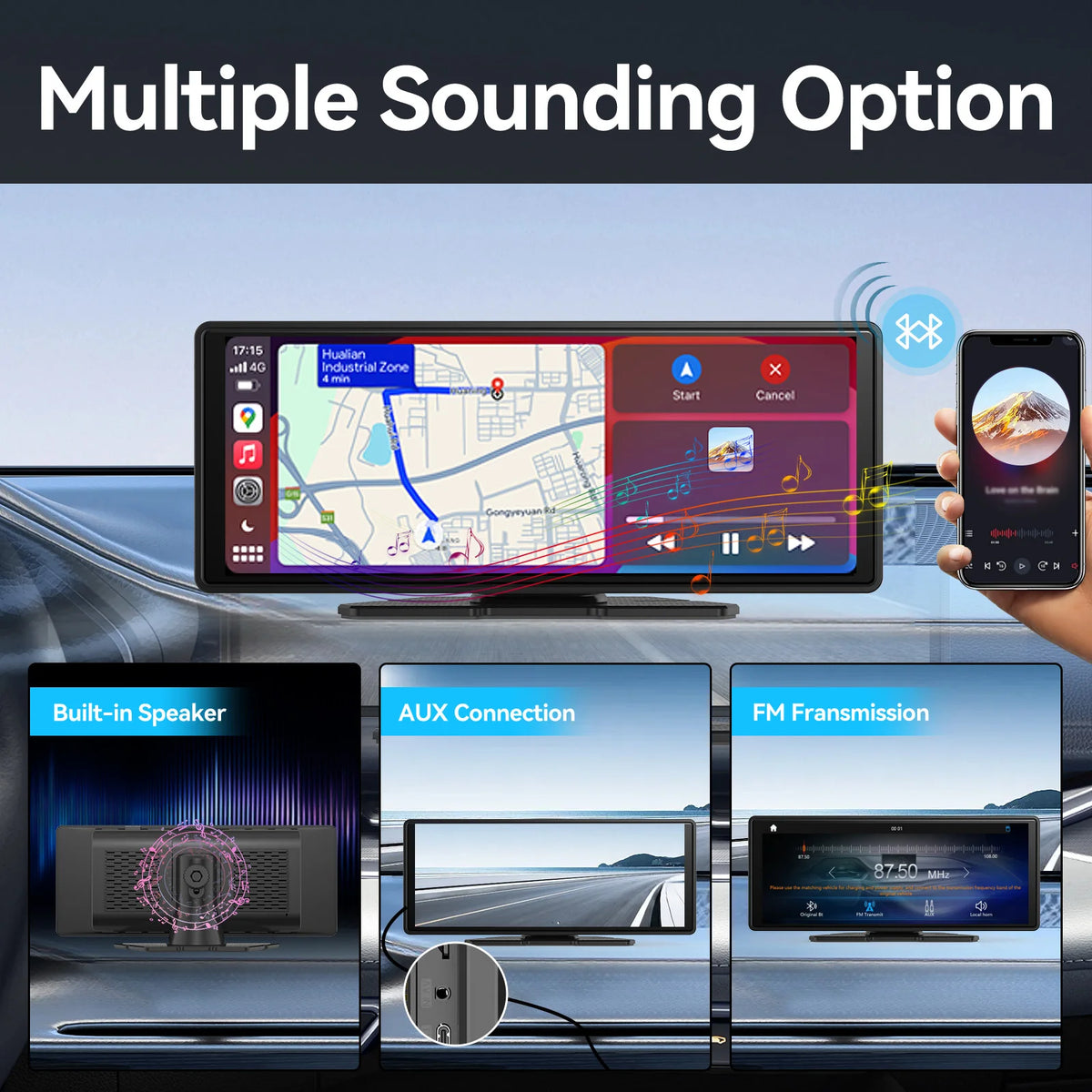 Portable Wireless CarPlay and Android Auto Screen